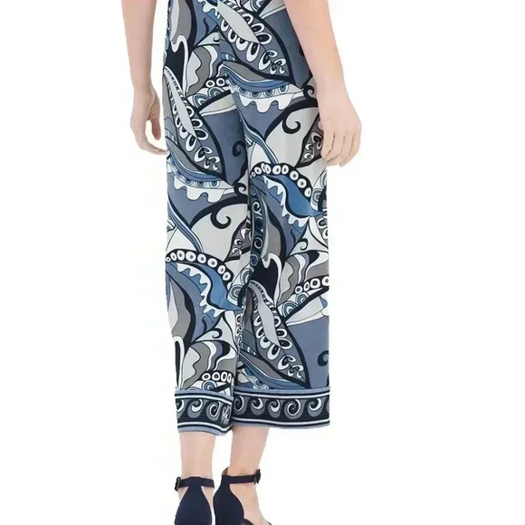 Chico's Travelers Wave Blue Border Print Crop / Size 4 - US Size 20/22 - Picture 11 of 11